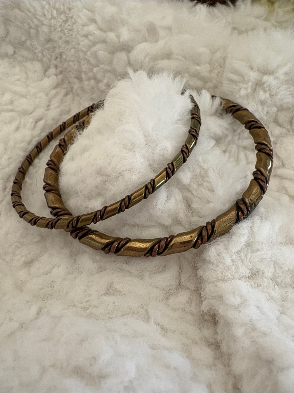 Antique Brass-Tone Twisted Bangle Set - Women Jewelry
